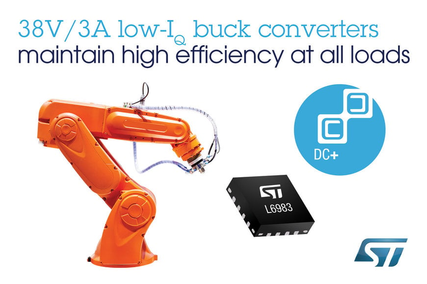 STMicroelectronics Launches Highly Integrated and Flexible Synchronous DC/DC Converters for Smart Industrial Applications